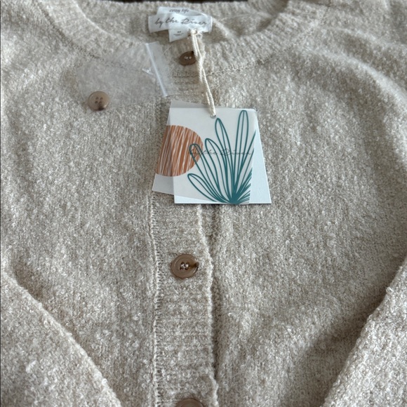 By The River Cozy Knit Button Front Cardigan Oatmeal Color NWT Size M - Picture 6 of 6